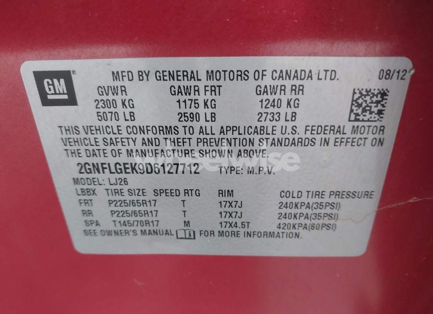 Photo 9 of 2013 Chevrolet Equinox LTZ (VIN 2GNFLGEK9D6127712)