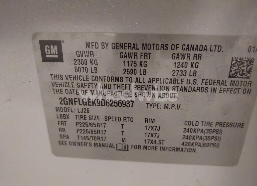 Photo 9 of 2013 Chevrolet Equinox LTZ (VIN 2GNFLGEK9D6256937)