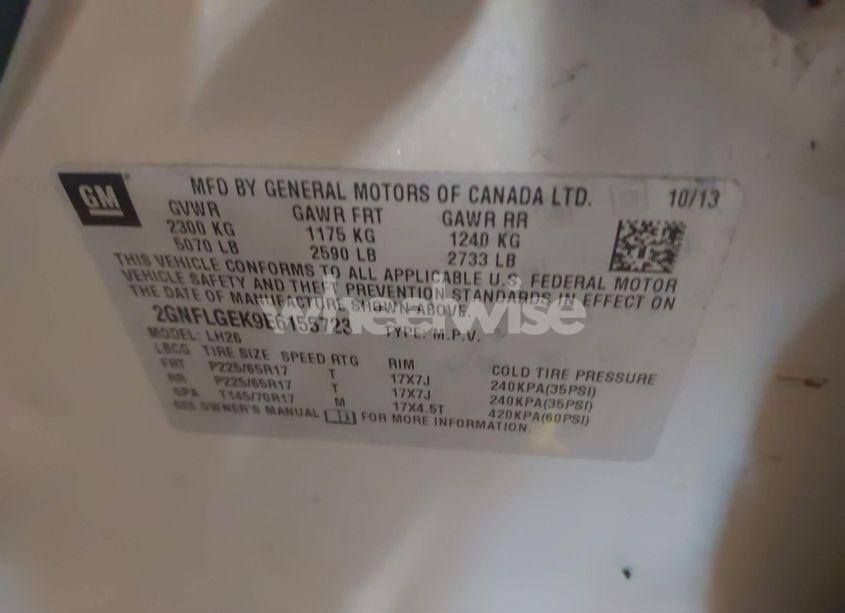 Photo 9 of 2014 Chevrolet Equinox 2LT (VIN 2GNFLGEK9E6155723)