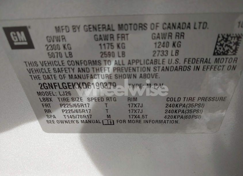 Photo 9 of 2013 Chevrolet Equinox LTZ (VIN 2GNFLGEKXD6190379)