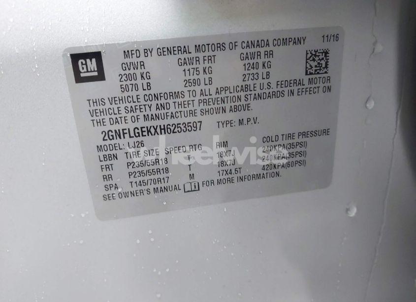 Photo 9 of 2017 Chevrolet Equinox PREMIER (VIN 2GNFLGEKXH6253597)