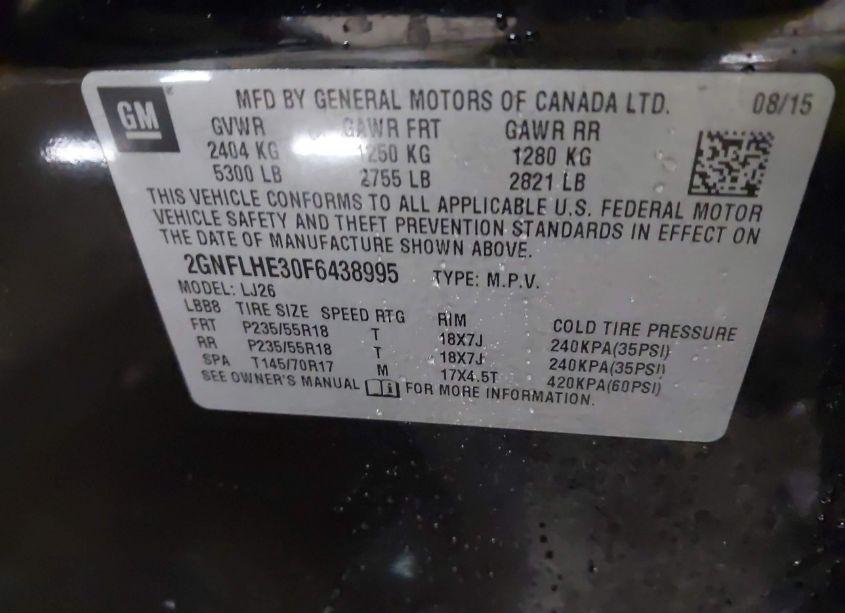 Photo 9 of 2015 Chevrolet Equinox LTZ (VIN 2GNFLHE30F6438995)