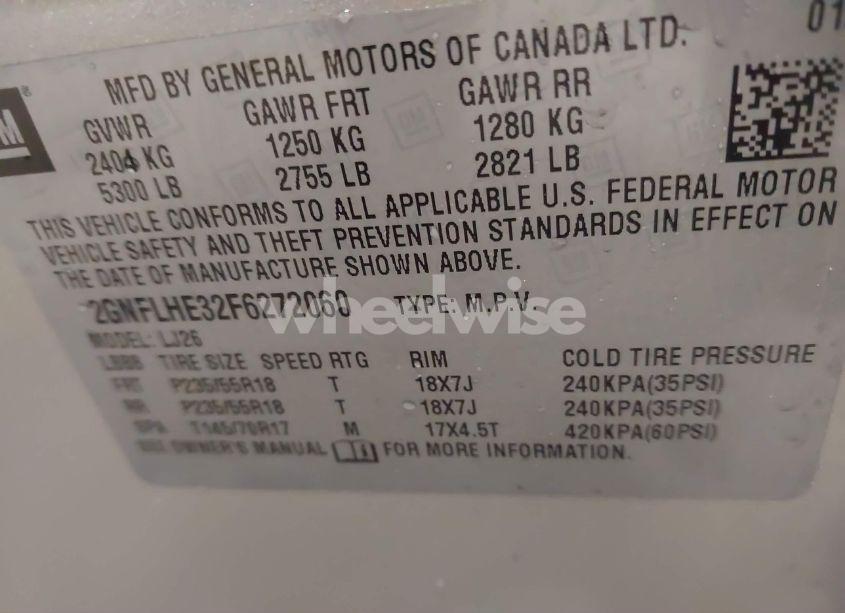 Photo 9 of 2015 Chevrolet Equinox LTZ (VIN 2GNFLHE32F6272060)