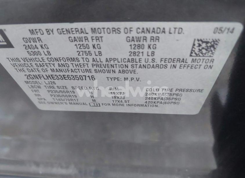 Photo 9 of 2014 Chevrolet Equinox LTZ (VIN 2GNFLHE33E6350716)