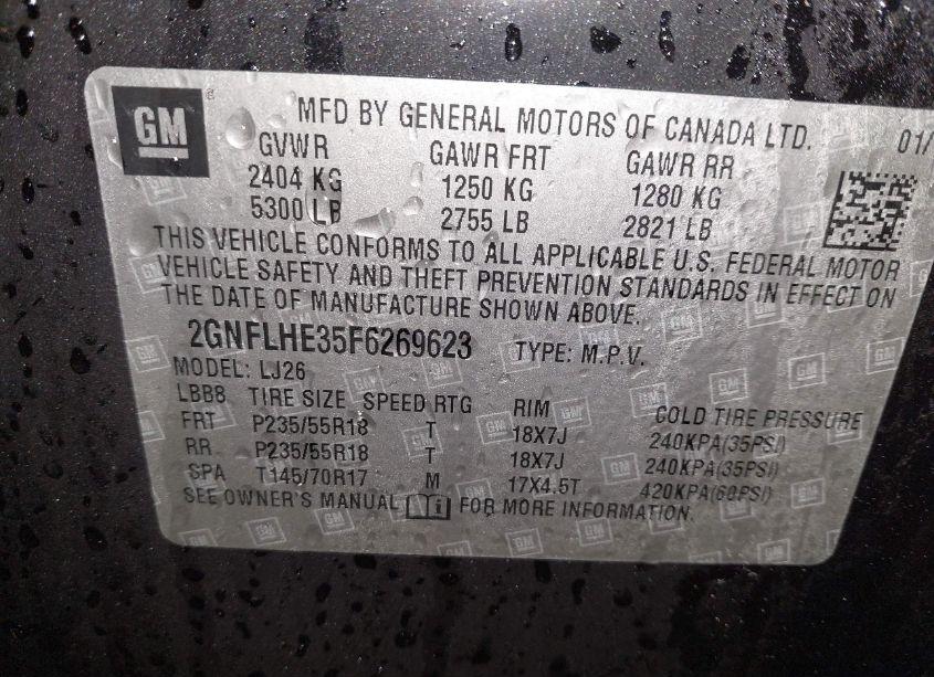 Photo 9 of 2015 Chevrolet Equinox LTZ (VIN 2GNFLHE35F6269623)