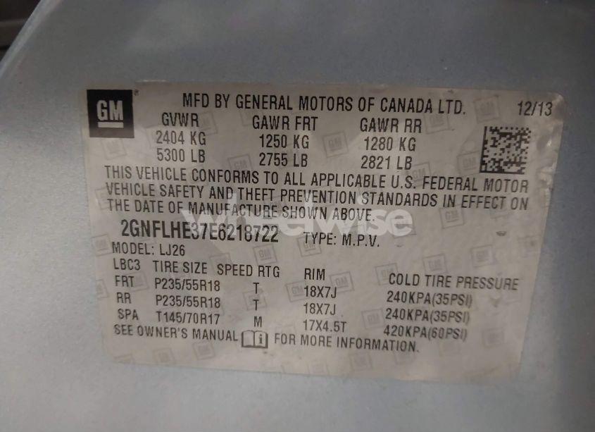 Photo 9 of 2014 Chevrolet Equinox LTZ (VIN 2GNFLHE37E6218722)