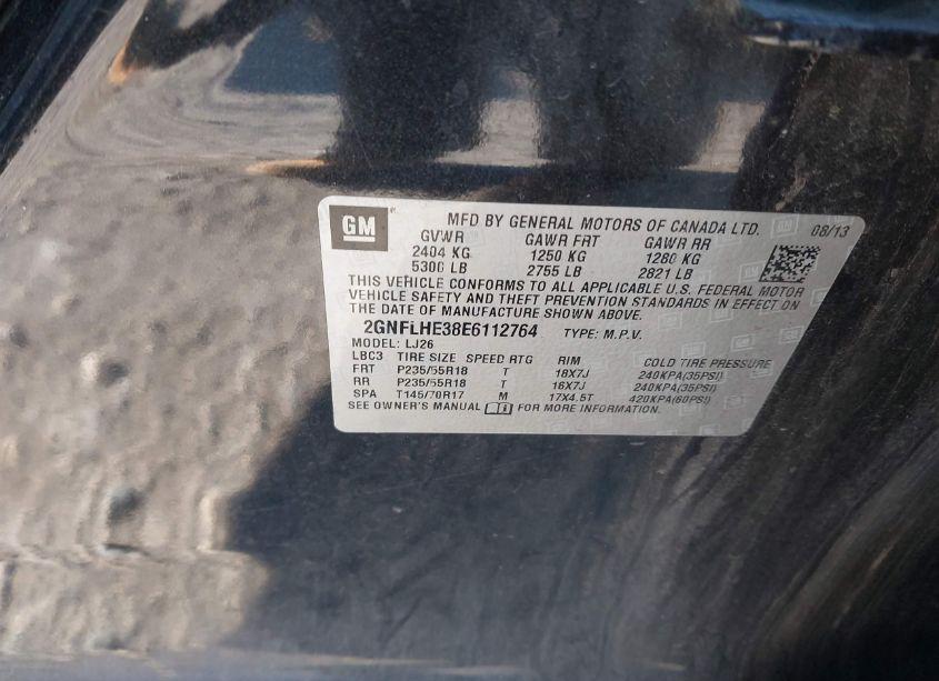 Photo 9 of 2014 Chevrolet Equinox LTZ (VIN 2GNFLHE38E6112764)