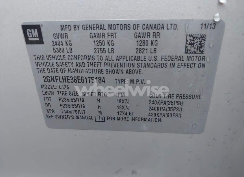 Photo 9 of 2014 Chevrolet Equinox LTZ (VIN 2GNFLHE38E6175184)