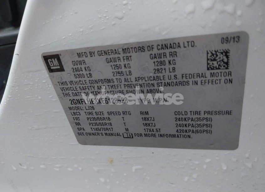 Photo 9 of 2014 Chevrolet Equinox LTZ (VIN 2GNFLHE3XE6128528)