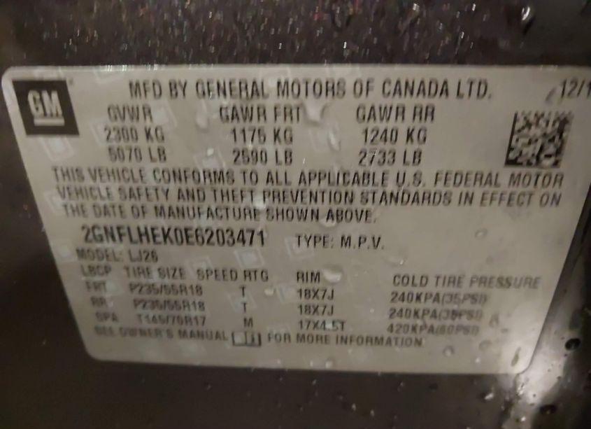 Photo 9 of 2014 Chevrolet Equinox LTZ (VIN 2GNFLHEK0E6203471)