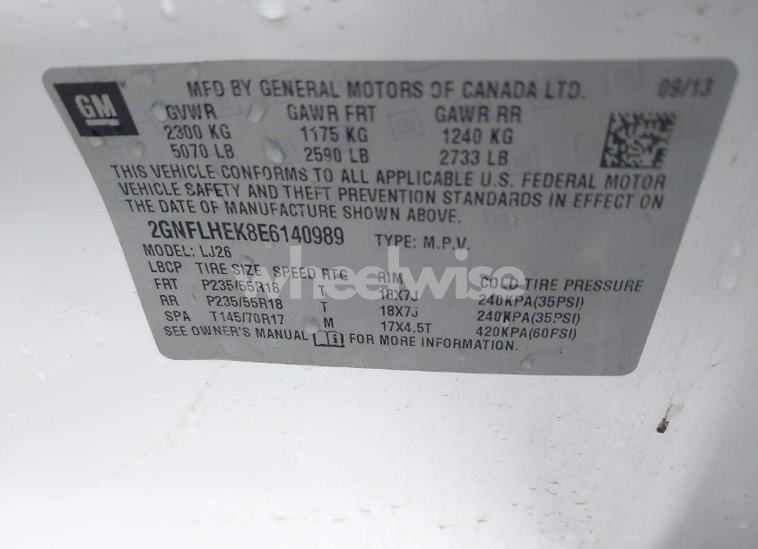 Photo 9 of 2014 Chevrolet Equinox LTZ (VIN 2GNFLHEK8E6140989)