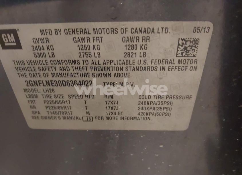 Photo 9 of 2013 Chevrolet Equinox 2LT (VIN 2GNFLNE30D6364022)