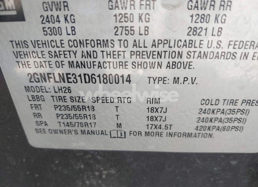 Photo 9 of 2013 Chevrolet Equinox 2LT (VIN 2GNFLNE31D6180014)