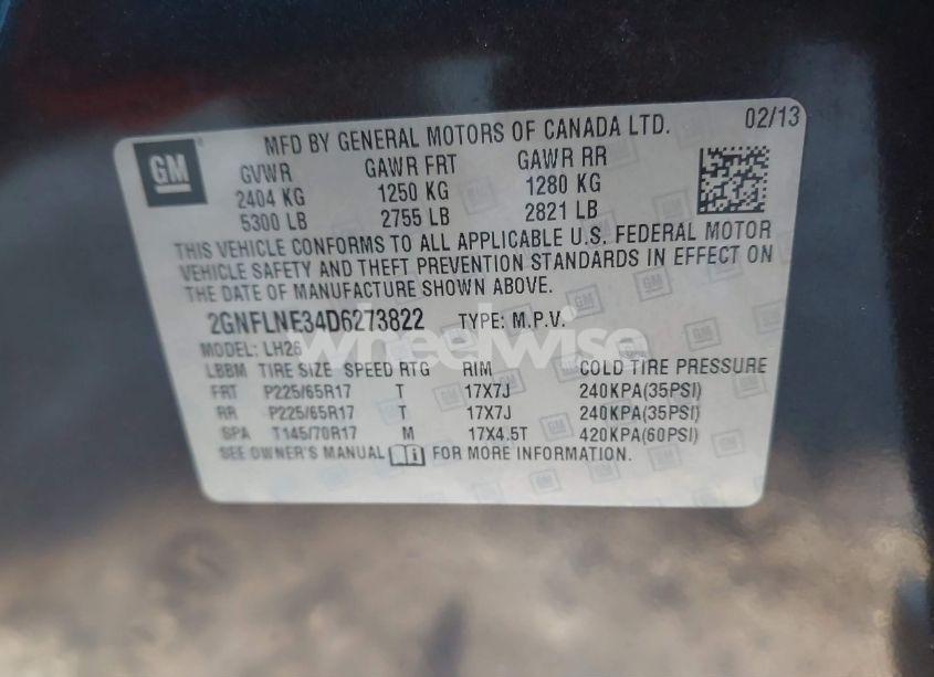 Photo 9 of 2013 Chevrolet Equinox 2LT (VIN 2GNFLNE34D6273822)