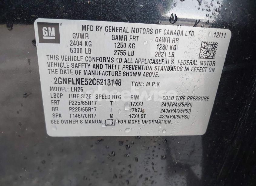 Photo 9 of 2012 Chevrolet Equinox 2LT (VIN 2GNFLNE52C6213148)