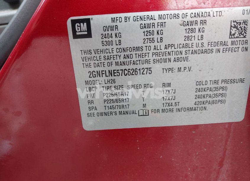 Photo 9 of 2012 Chevrolet Equinox 2LT (VIN 2GNFLNE57C6261275)