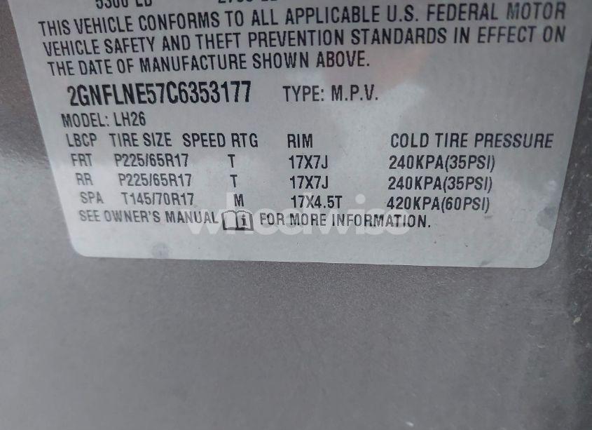 Photo 9 of 2012 Chevrolet Equinox 2LT (VIN 2GNFLNE57C6353177)