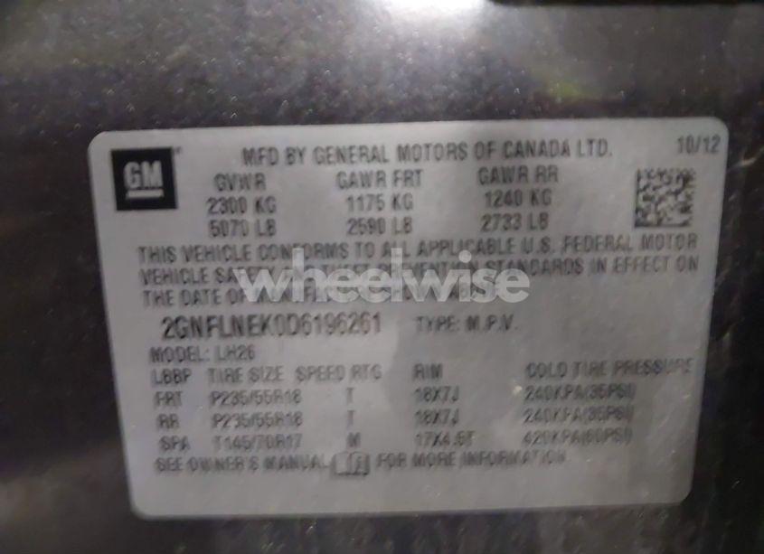 Photo 9 of 2013 Chevrolet Equinox 2LT (VIN 2GNFLNEK0D6196261)