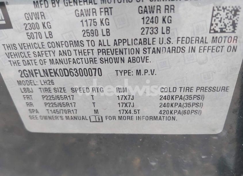 Photo 9 of 2013 Chevrolet Equinox 2LT (VIN 2GNFLNEK0D6300070)