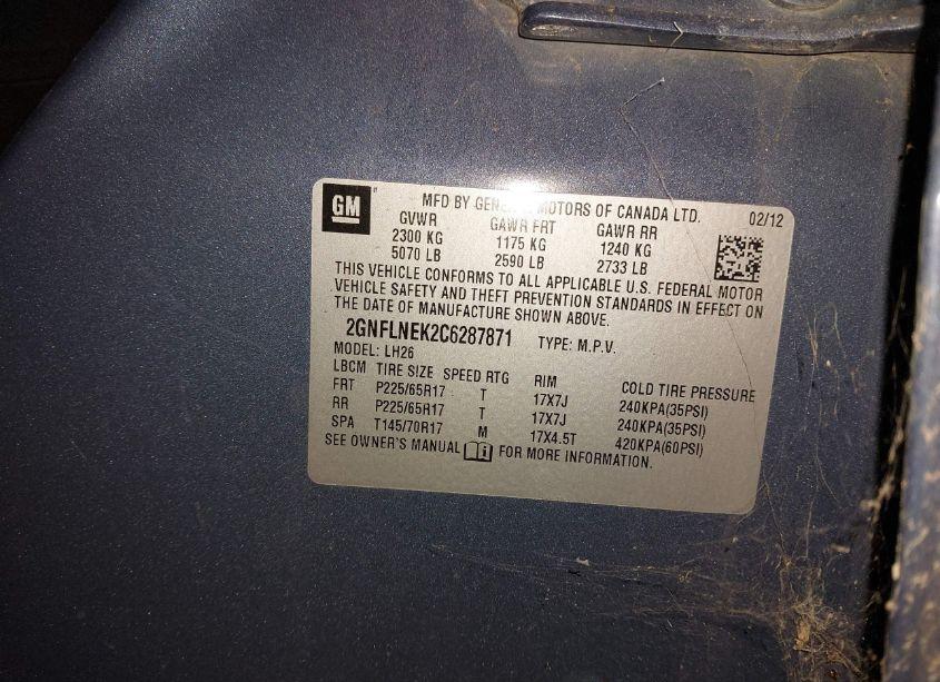 Photo 9 of 2012 Chevrolet Equinox 2LT (VIN 2GNFLNEK2C6287871)