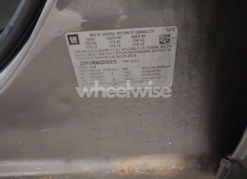 Photo 9 of 2012 Chevrolet Equinox 2LT (VIN 2GNFLNEK2C6326216)