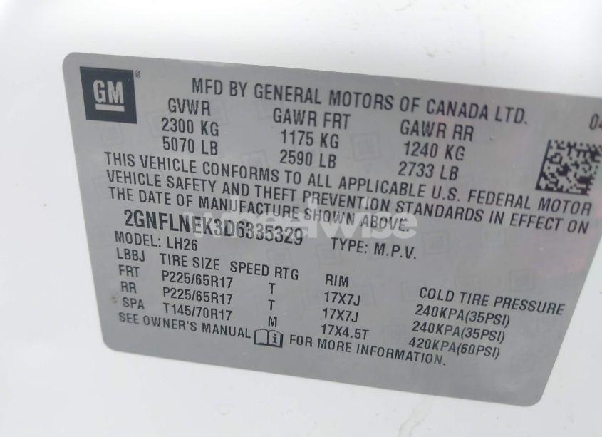 Photo 9 of 2013 Chevrolet Equinox 2LT (VIN 2GNFLNEK3D6335329)