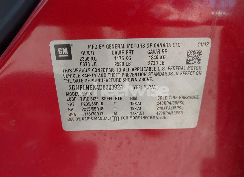 Photo 9 of 2013 Chevrolet Equinox 2LT (VIN 2GNFLNEK4D6203924)