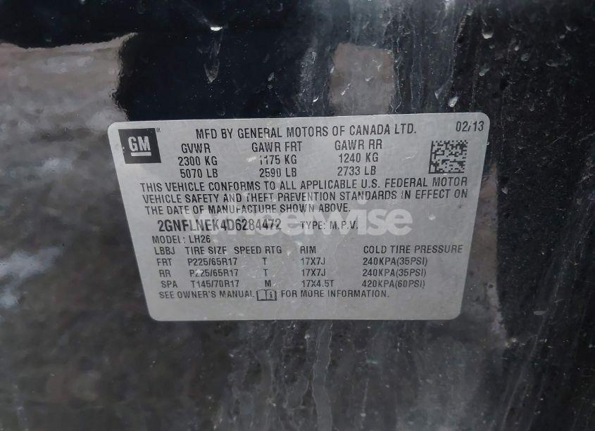 Photo 9 of 2013 Chevrolet Equinox 2LT (VIN 2GNFLNEK4D6284472)