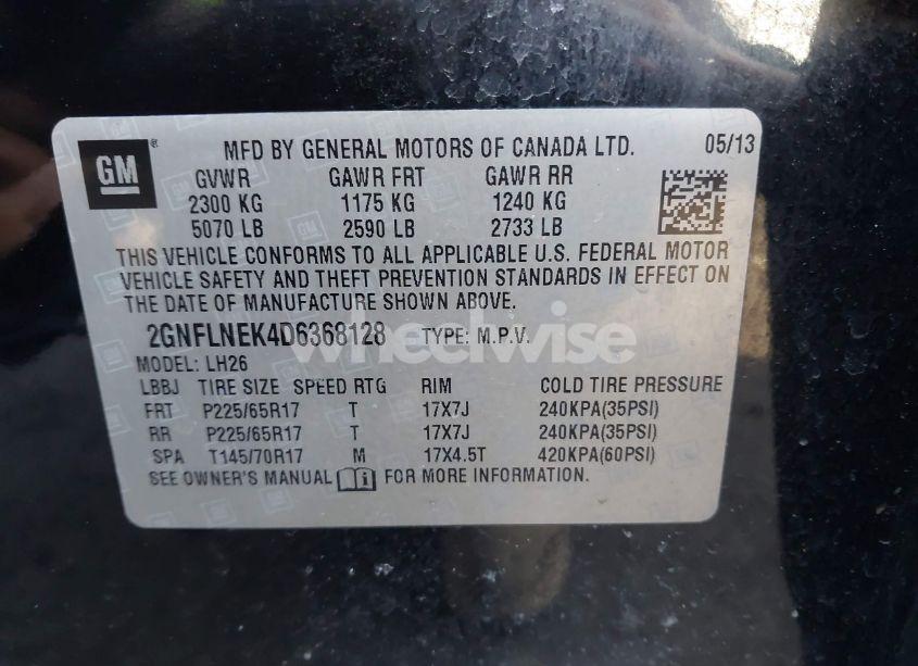 Photo 9 of 2013 Chevrolet Equinox 2LT (VIN 2GNFLNEK4D6368128)