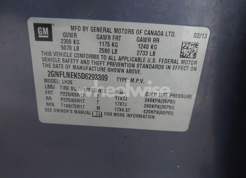 Photo 9 of 2013 Chevrolet Equinox 2LT (VIN 2GNFLNEK5D6293309)