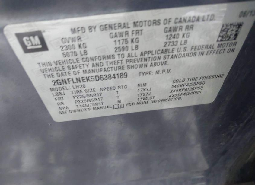 Photo 9 of 2013 Chevrolet Equinox 2LT (VIN 2GNFLNEK5D6384189)