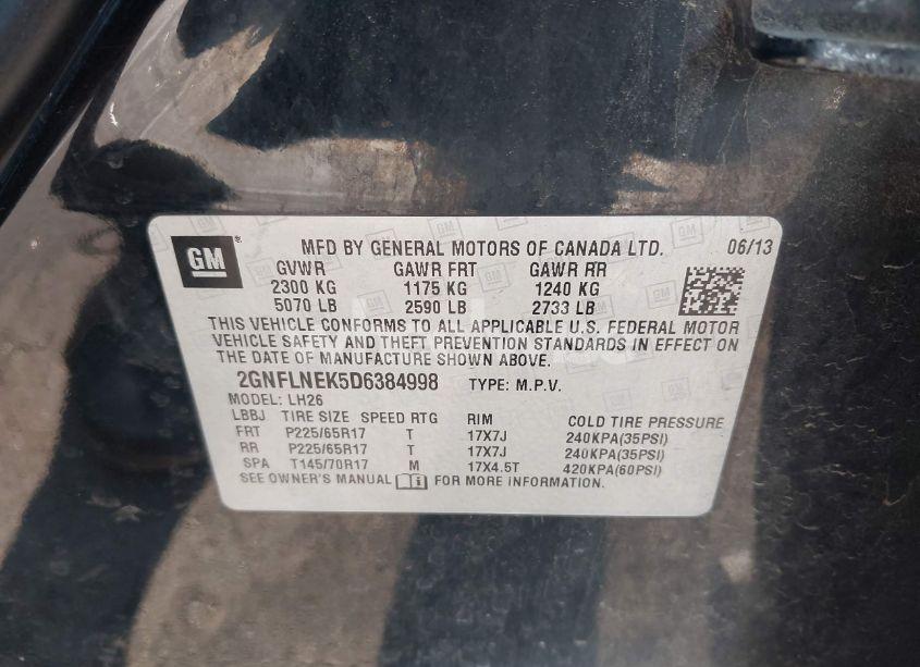 Photo 9 of 2013 Chevrolet Equinox 2LT (VIN 2GNFLNEK5D6384998)