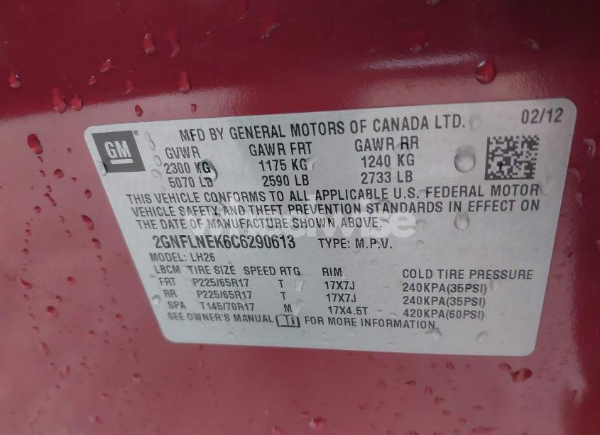 Photo 9 of 2012 Chevrolet Equinox 2LT (VIN 2GNFLNEK6C6290613)