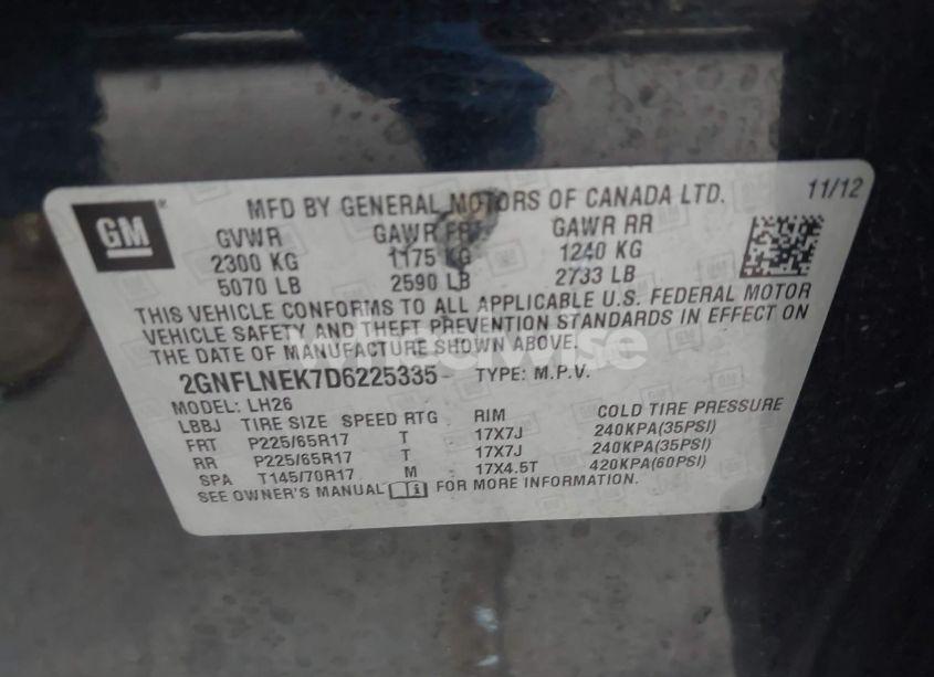 Photo 9 of 2013 Chevrolet Equinox 2LT (VIN 2GNFLNEK7D6225335)