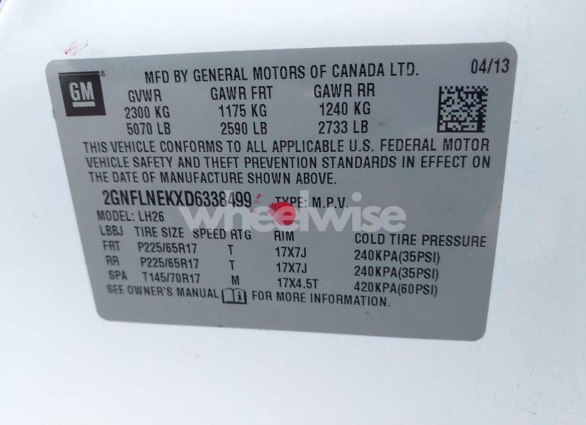 Photo 9 of 2013 Chevrolet Equinox 2LT (VIN 2GNFLNEKXD6338499)