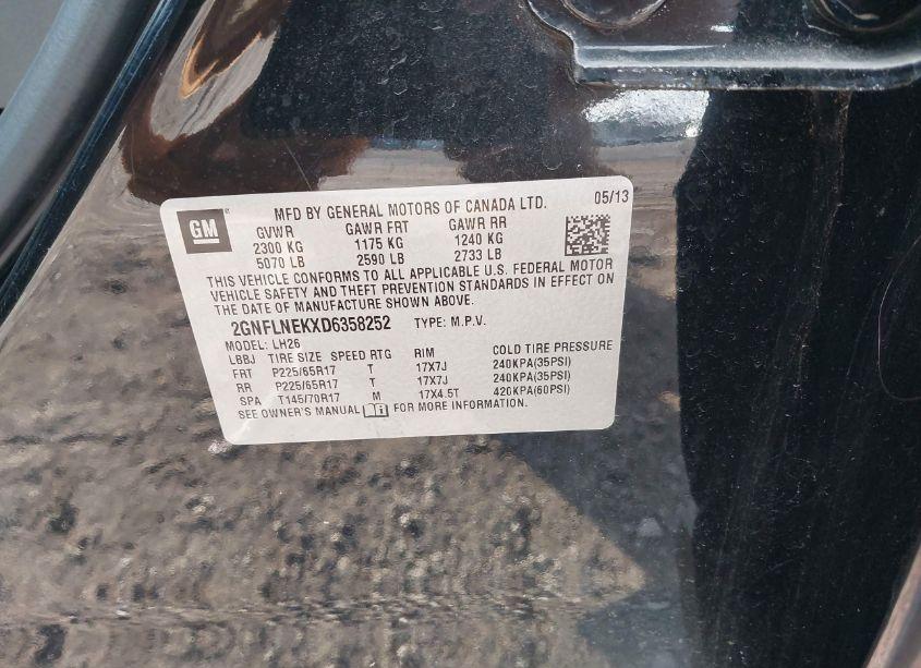 Photo 9 of 2013 Chevrolet Equinox 2LT (VIN 2GNFLNEKXD6358252)