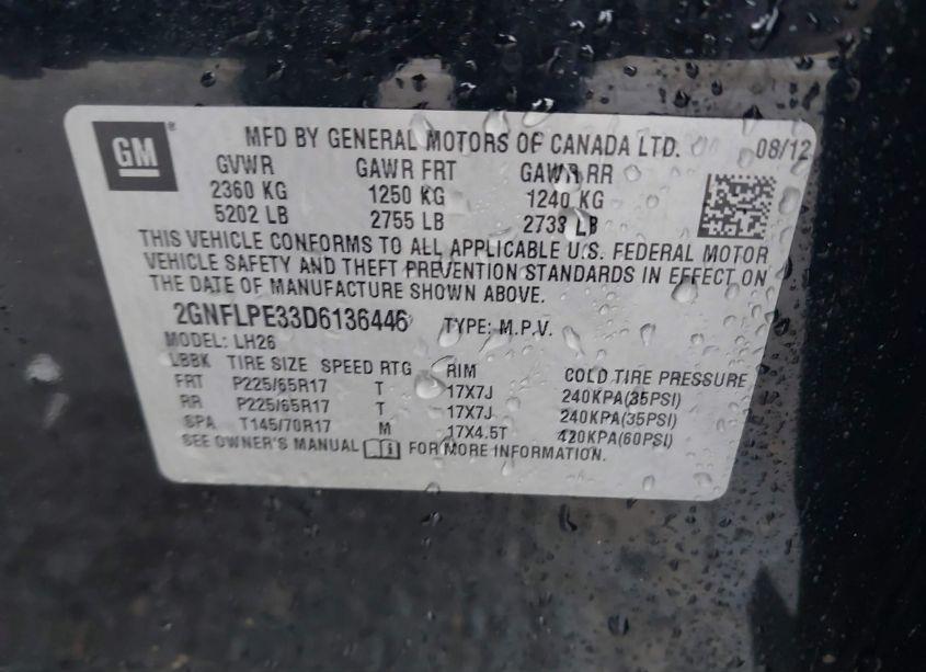 Photo 9 of 2013 Chevrolet Equinox 2LT (VIN 2GNFLPE33D6136446)