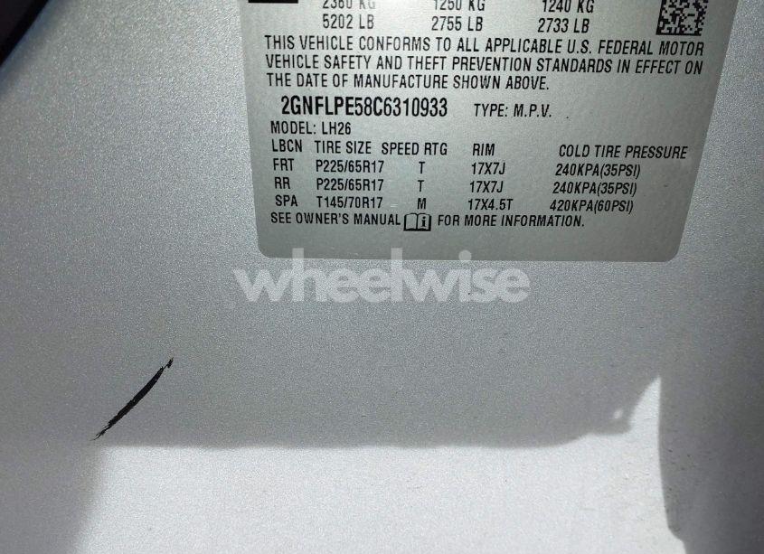 Photo 9 of 2012 Chevrolet Equinox 2LT (VIN 2GNFLPE58C6310933)