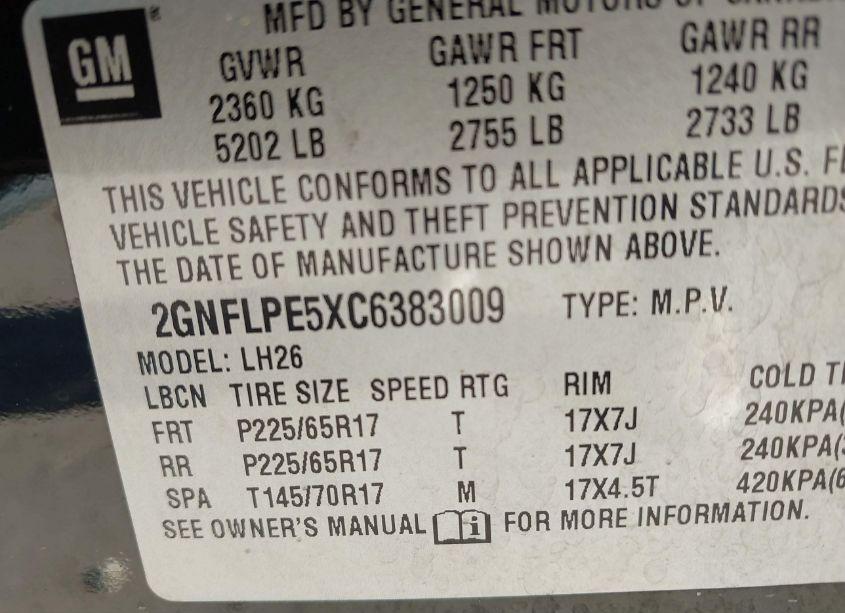 Photo 9 of 2012 Chevrolet Equinox 2LT (VIN 2GNFLPE5XC6383009)