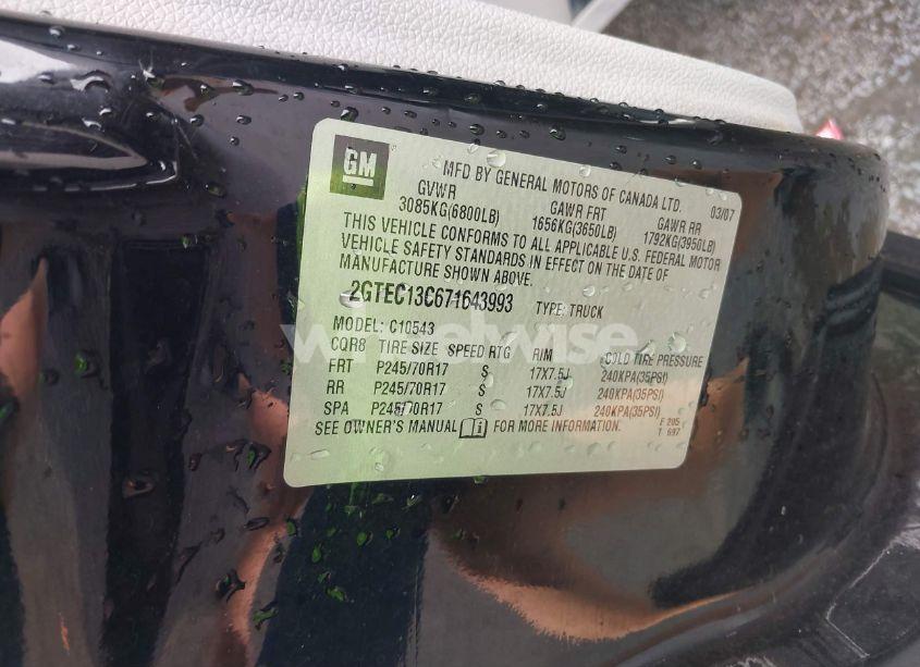 Photo 9 of 2007 Gmc Sierra 1500 SLE1 (VIN 2GTEC13C671643993)