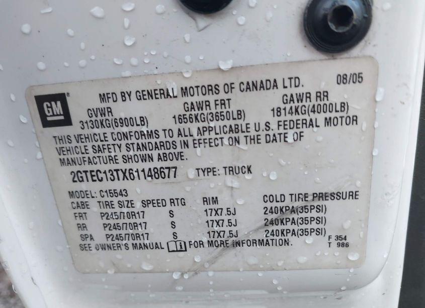 Photo 9 of 2006 Gmc Sierra 1500 SLE1 (VIN 2GTEC13TX61148677)