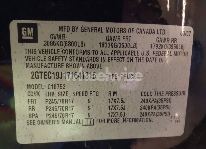 Photo 9 of 2007 Gmc Sierra 1500 WORK TRUCK (VIN 2GTEC19J171641316)