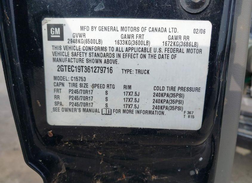 Photo 9 of 2006 Gmc Sierra 1500 SLT (VIN 2GTEC19T361279716)