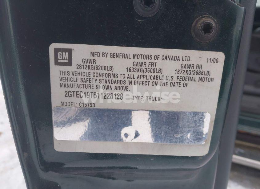 Photo 9 of 2001 Gmc Sierra 1500 SLE (VIN 2GTEC19T511228128)