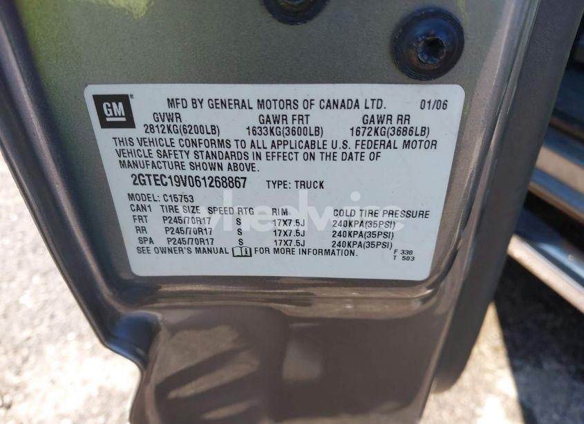 Photo 9 of 2006 Gmc Sierra 1500 SLE1 (VIN 2GTEC19V061268867)