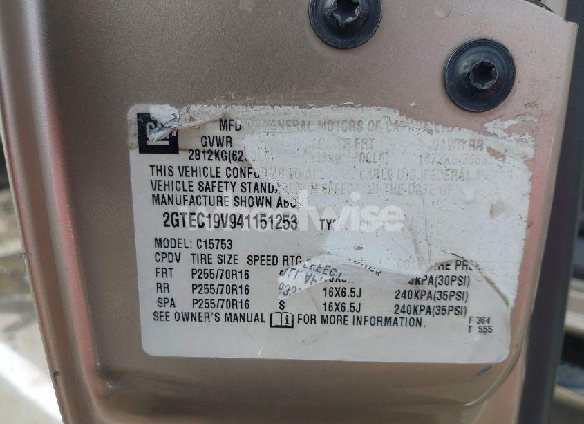 Photo 9 of 2004 Gmc Sierra 1500 SLE (VIN 2GTEC19V941151253)
