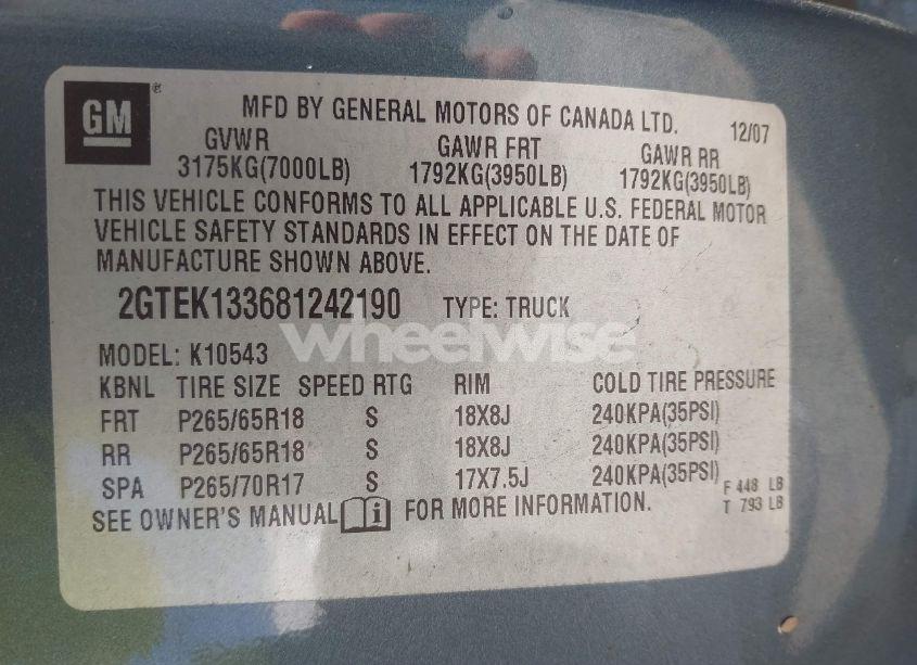 Photo 9 of 2008 Gmc Sierra 1500 SLT (VIN 2GTEK133681242190)