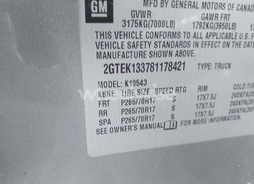 Photo 9 of 2008 Gmc Sierra 1500 SLE2 (VIN 2GTEK133781178421)