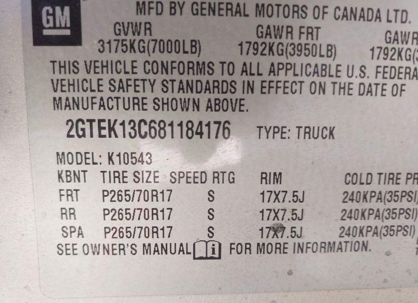 Photo 9 of 2008 Gmc Sierra 1500 SLE1 (VIN 2GTEK13C681184176)