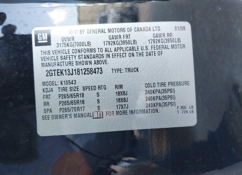 Photo 9 of 2008 Gmc Sierra 1500 SLT (VIN 2GTEK13J181258473)